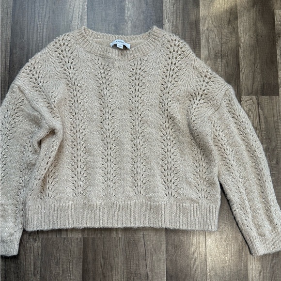 CeCe Textured Knit Sweater in Beige - Picture 1 of 4